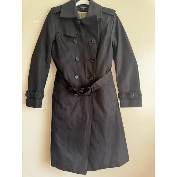 Brooks Brothers Women’s wool / cotton Classic Trench Coat Navy Blue size 4 - Picture 7 of 12